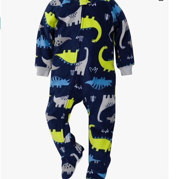 Gerber Baby & Toddler Blue Dinosaur Microfleece Sleepers2-Pack NWT 6-9 months - Picture 2 of 13